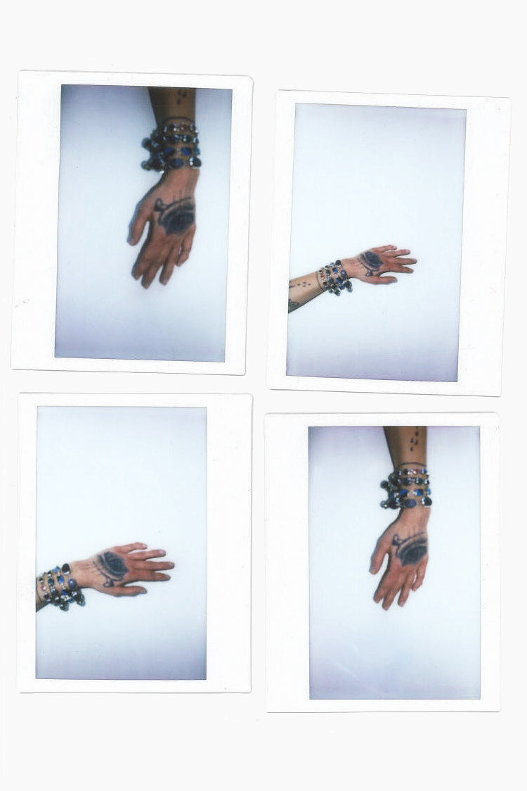 DIAGONAL STONE BRACELET (STERLING SILVER) (#001)