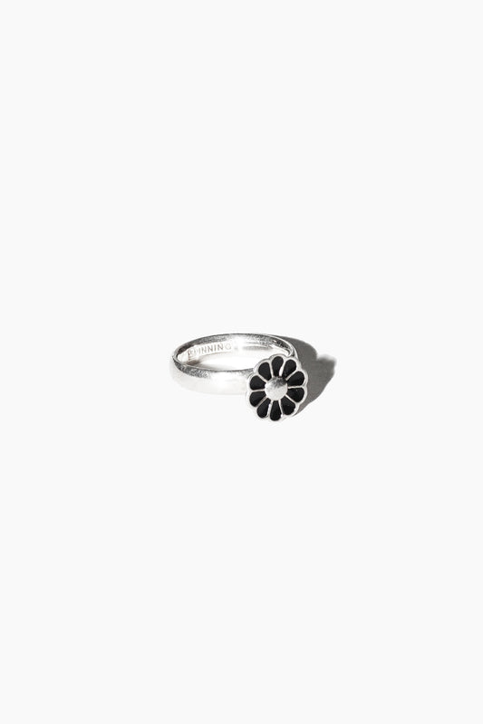 DAISY ENAMEL RING (STERLING SILVER)