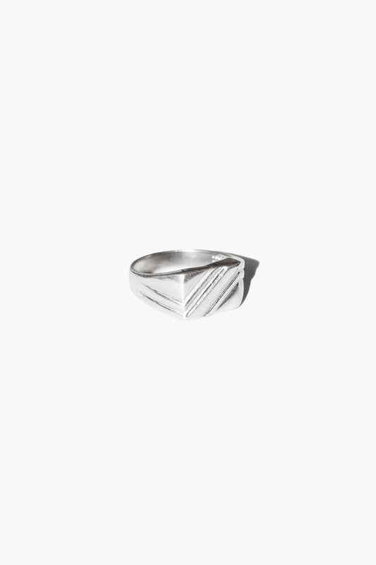 DIAGONAL SIGNET RING (STERLING SILVER)