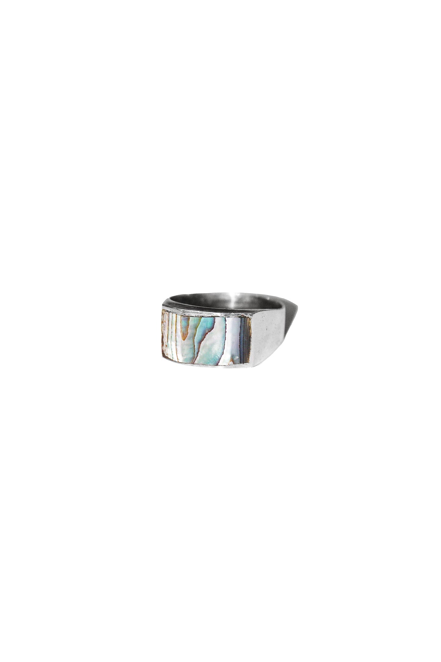 ABALONE CURVE RING (STERLING SILVER)