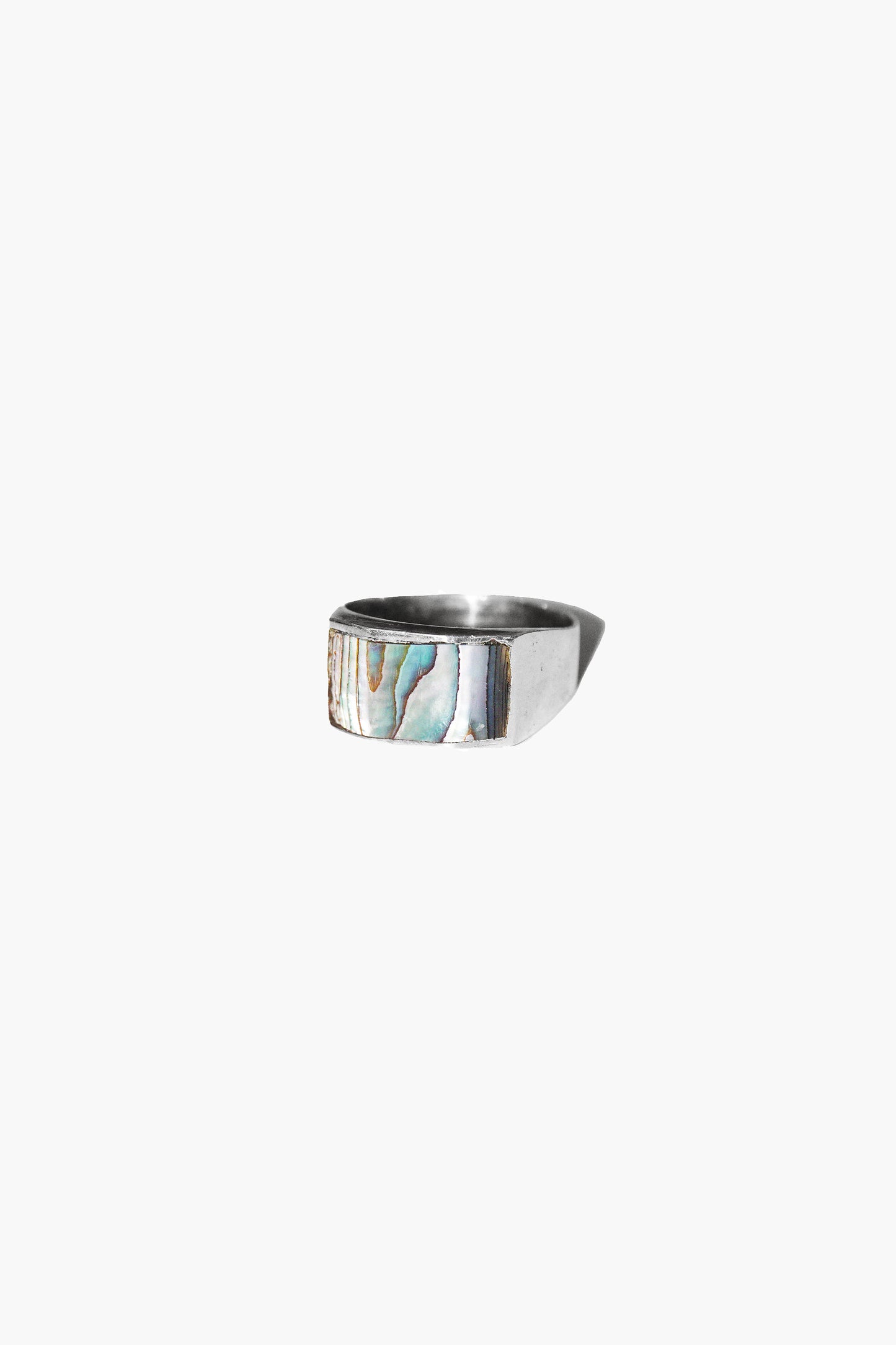 ABALONE CURVE RING (STERLING SILVER)