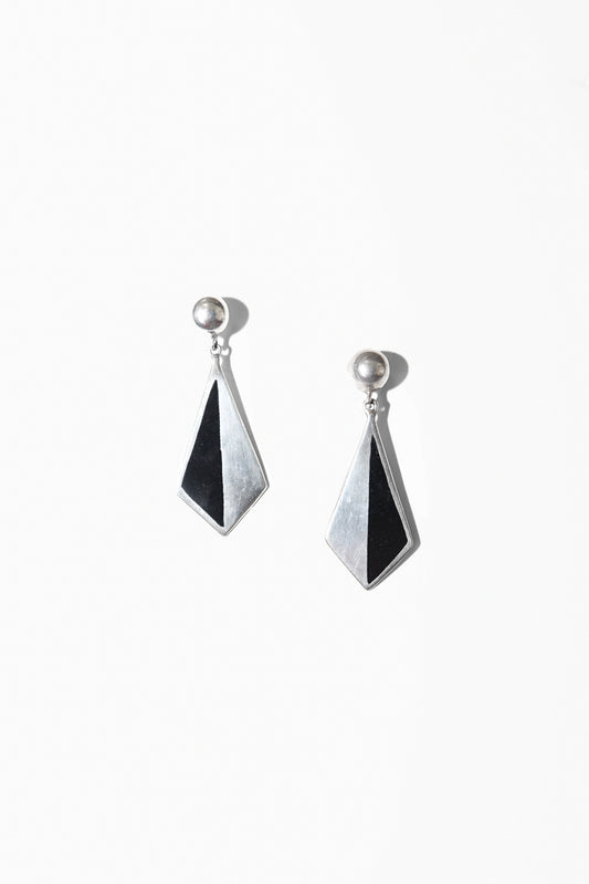 BICOLOR DROP EARRINGS (STERLING SILVER)
