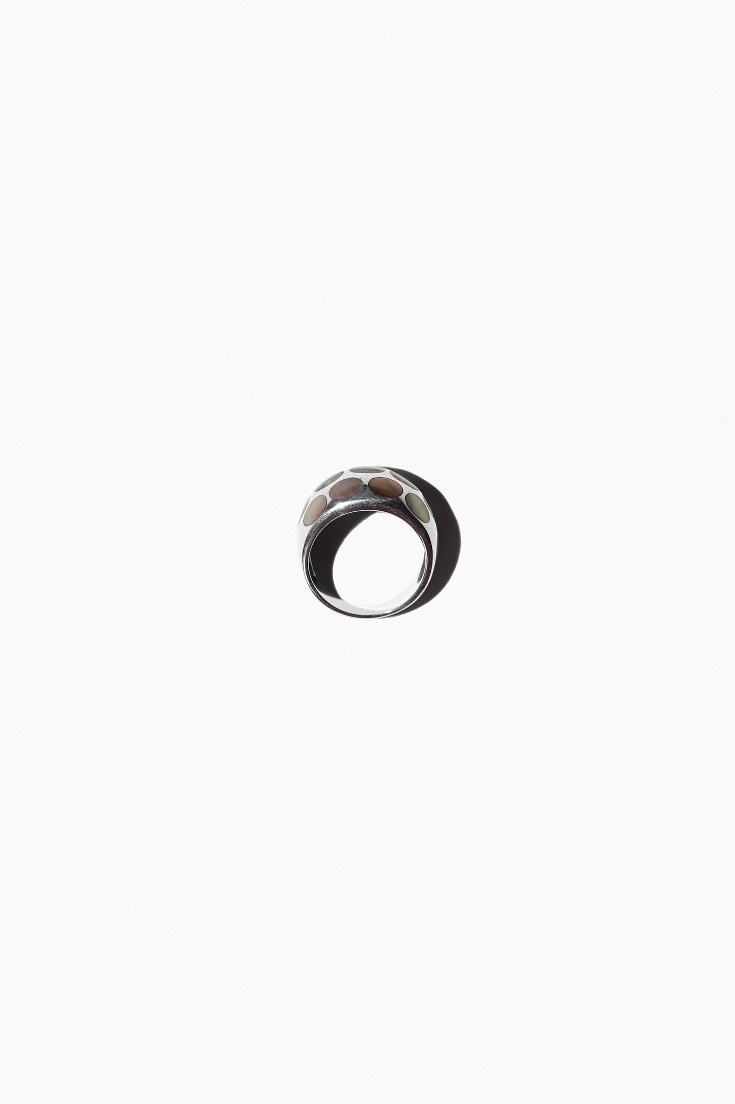 ABALONE DOT RING (STERLING SILVER)