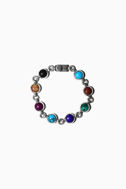 SMALL BUBBLE STONE BRACELET (STERLING SILVER)