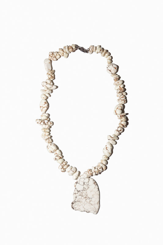 HOWLITE NECKLACE (STERLING SILVER)