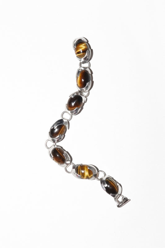 OVAL STONE BRACELET (TIGER'S EYE)
