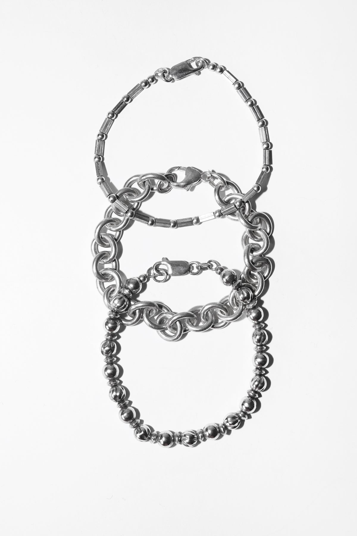 TRIO BEAD BRACELET (STERLING SILVER)