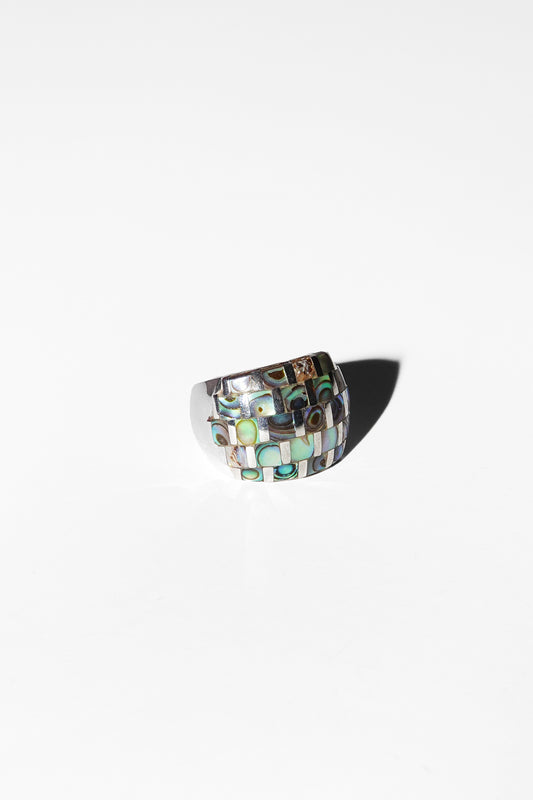Abalone Disco Ring (Sterling Silver)