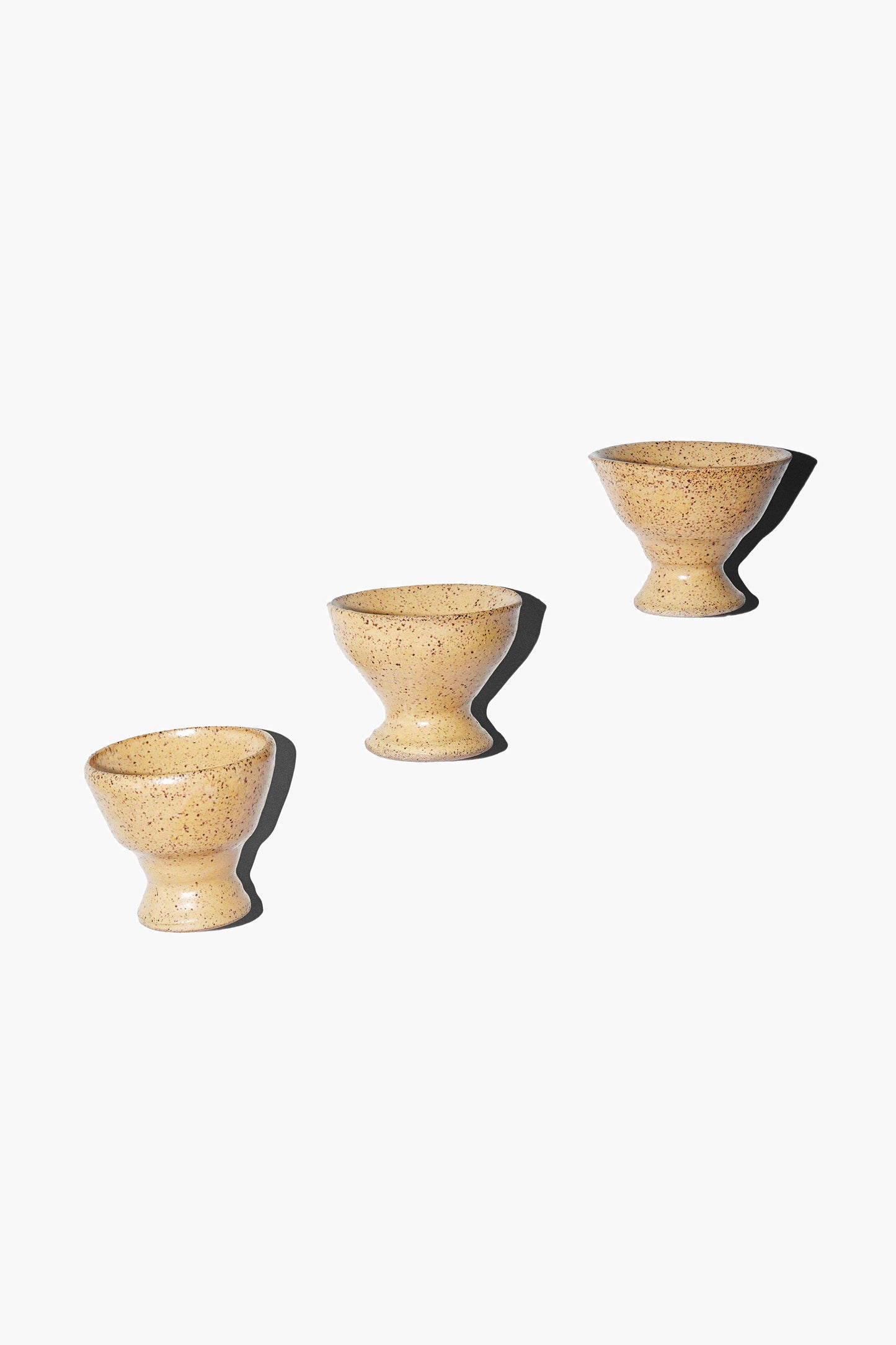 TAN SPECKLED CUPS (SET OF THREE)