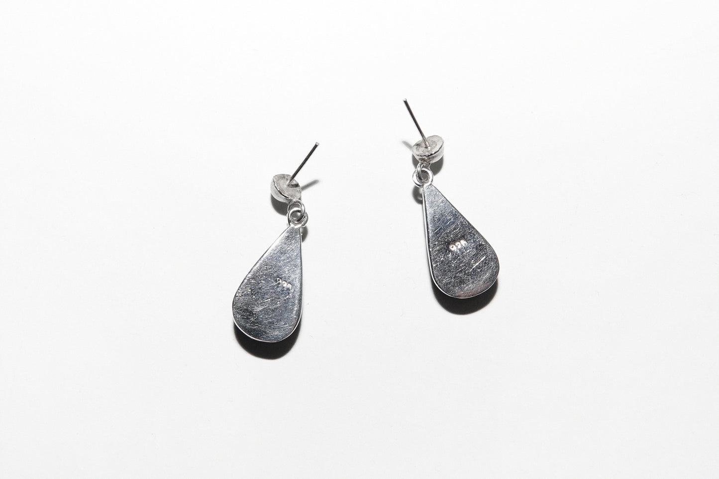 Vintage Sterling Silver & Black Onyx Teardrop Earrings