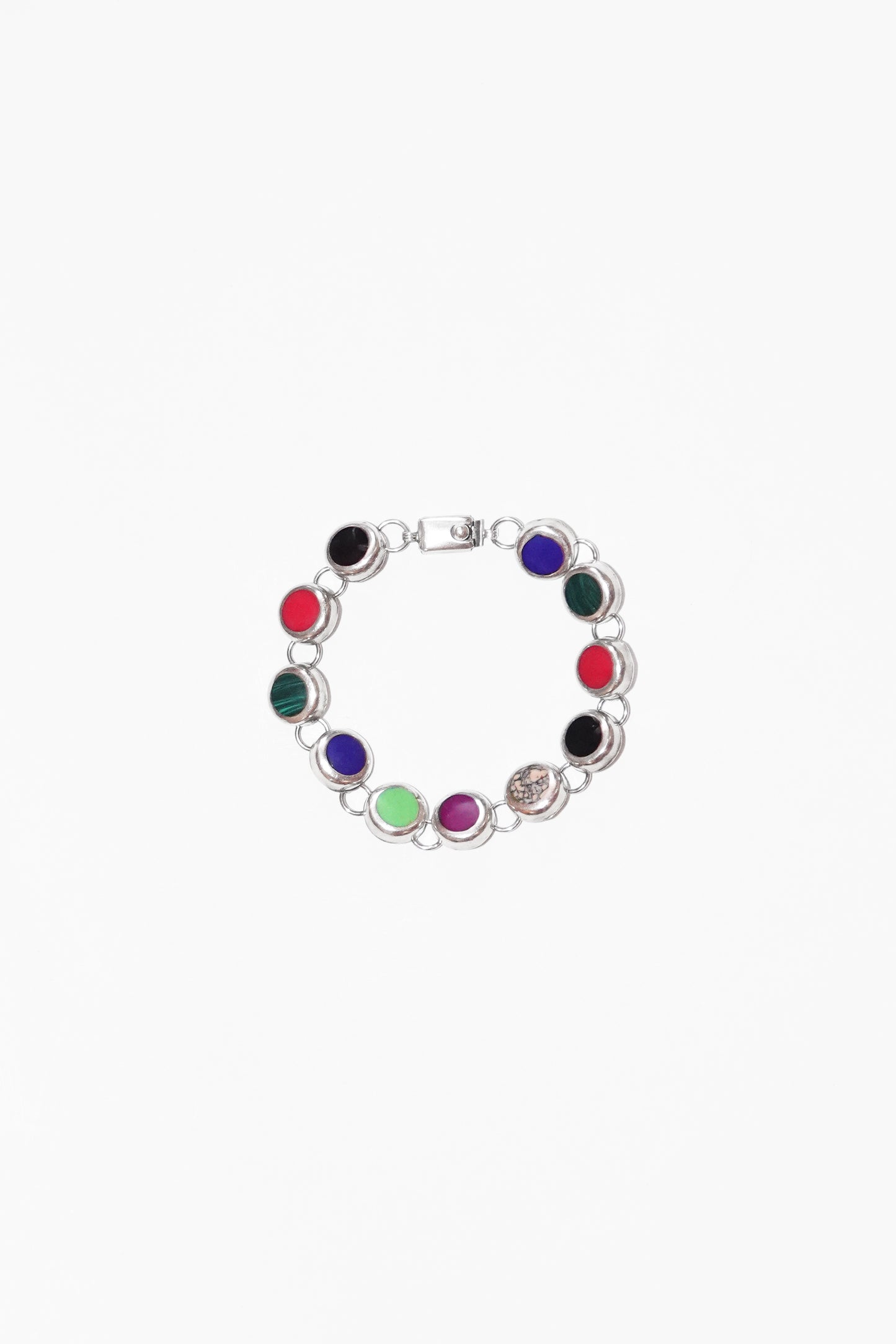 SMALL ROUND STONE BRACELET (STERLING BRACELET)