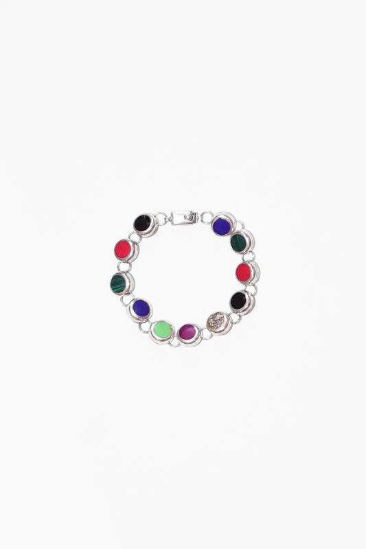 SMALL ROUND STONE BRACELET (STERLING BRACELET)