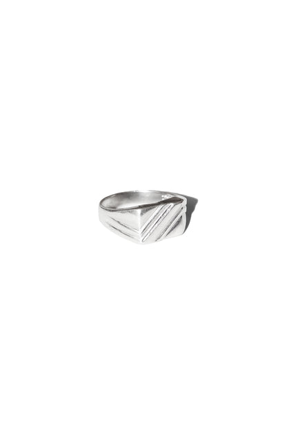 DIAGONAL SIGNET RING (STERLING SILVER)