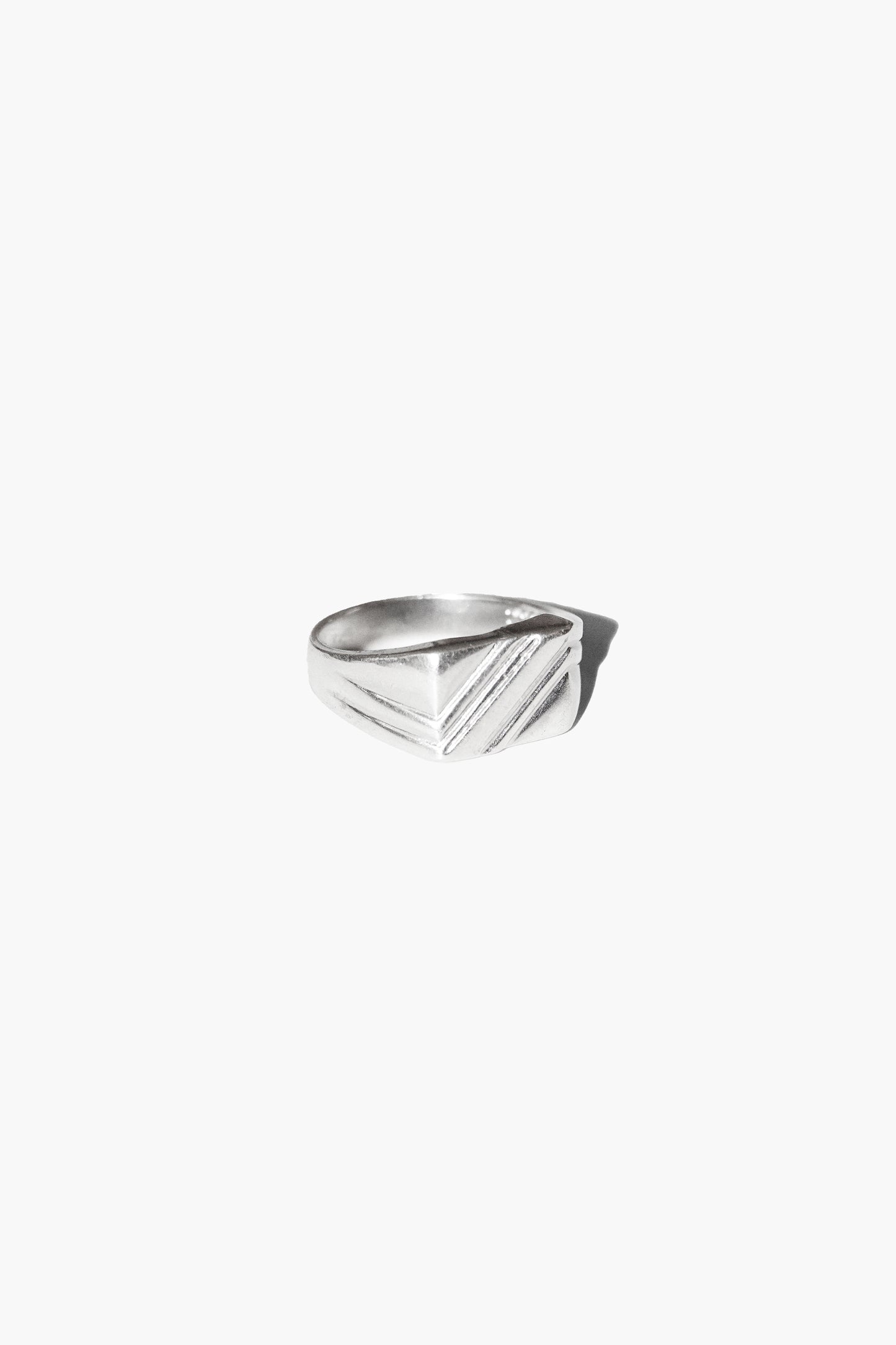 DIAGONAL SIGNET RING (STERLING SILVER)