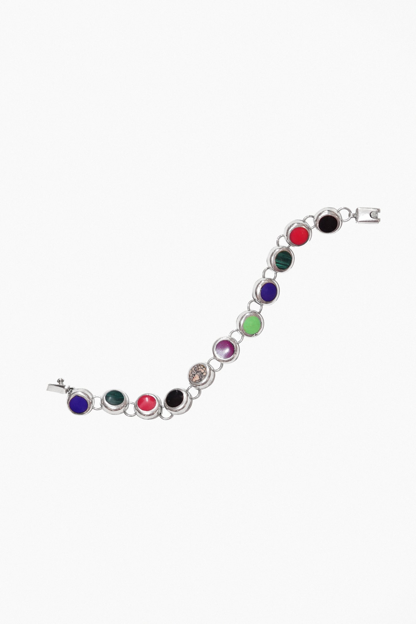 SMALL ROUND STONE BRACELET (STERLING BRACELET)