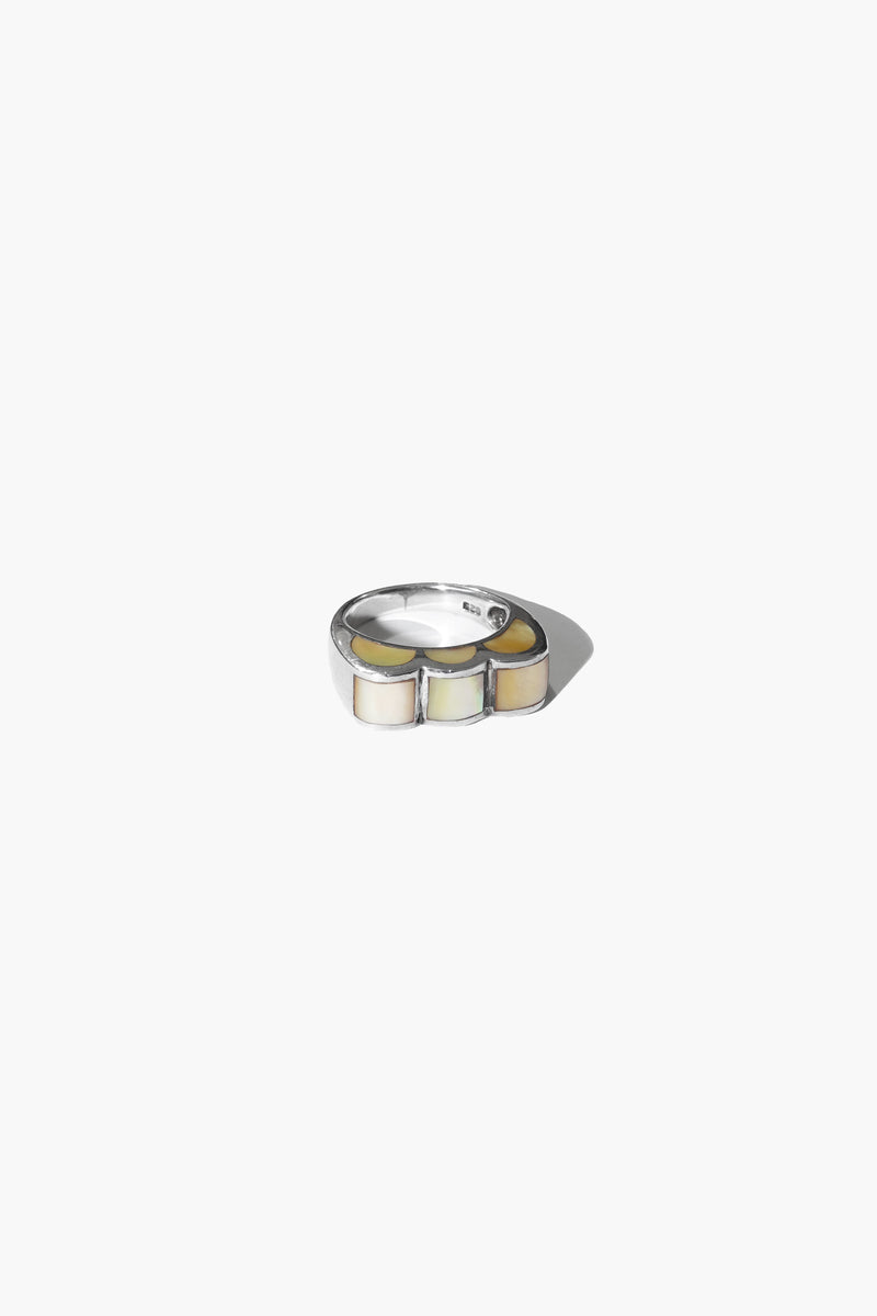THREE HILLS ABALONE RING (STERLING SILVER)