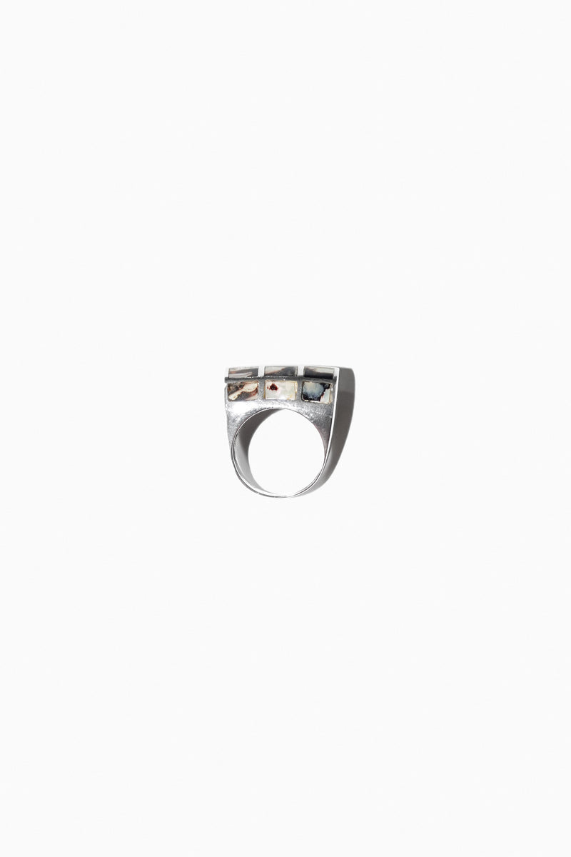 HILL ABALONE RING (STERLING SILVER)