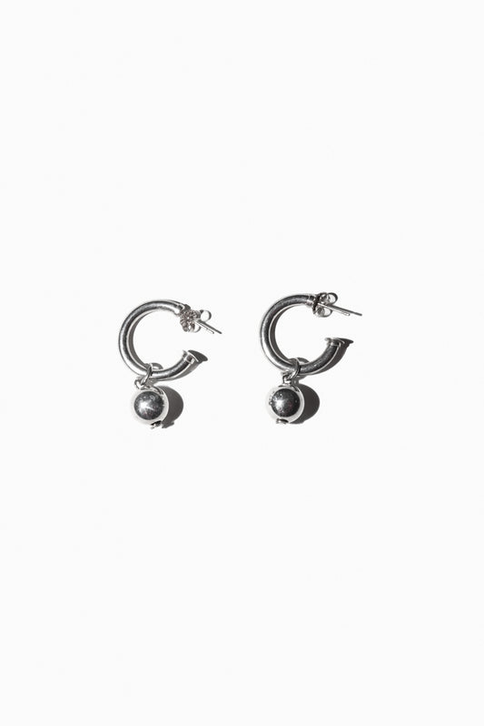 DROP HOOP EARRINGS (STERLING SILVER)