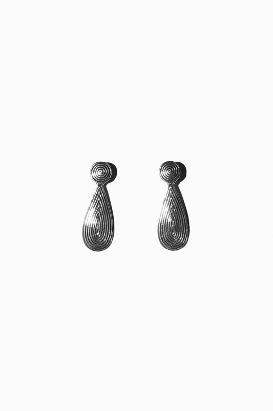 CONCENTRIC DROP EARRINGS (STERLING SILVER)