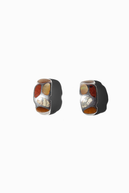 UMBER INLAY EARRINGS (STERLING SILVER)