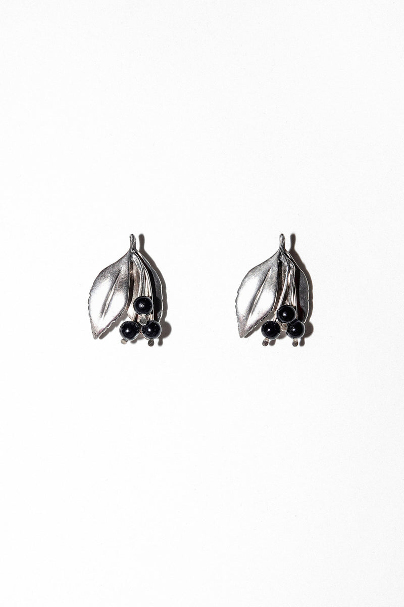CHERRIES EARRINGS (BLACK ONYX)