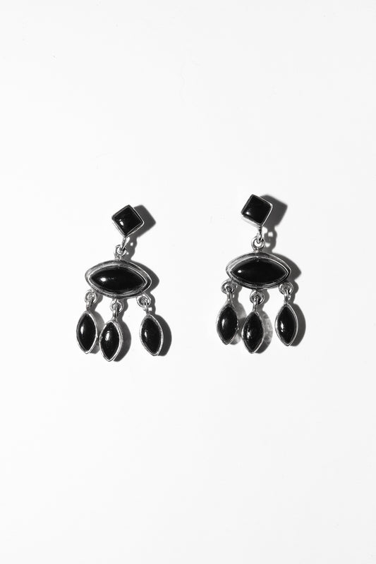 CHANDELIER EYE EARRINGS (BLACK ONYX)