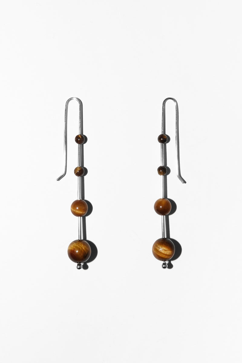 LARGE IDOLE EARRINGS (TIGER'S EYE)