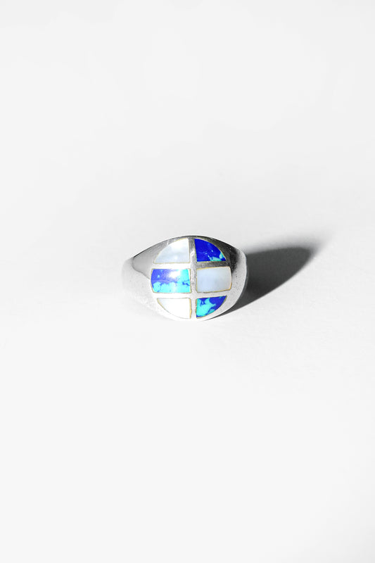 Vintage sterling silver globe ring