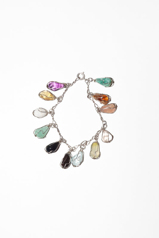 Multi Stone Twist Bracelet (Sterling Silver)