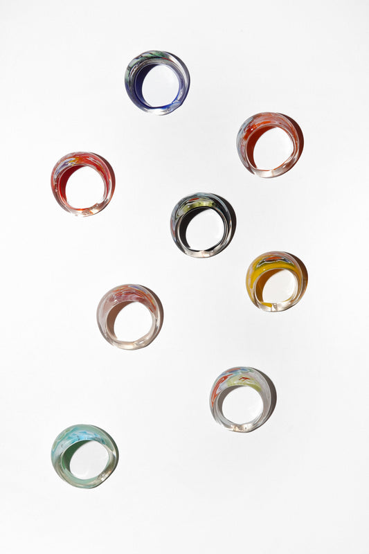 Millefiori Glass Ring (Assorted)