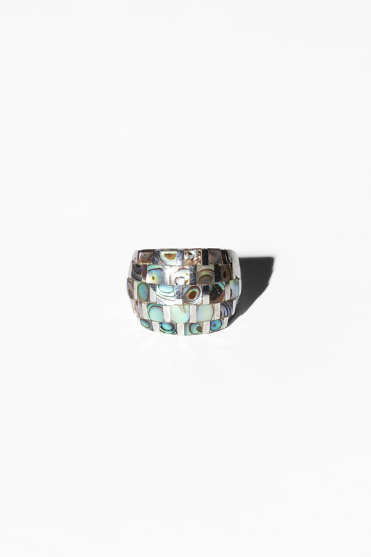Abalone Disco Ring (Sterling Silver)