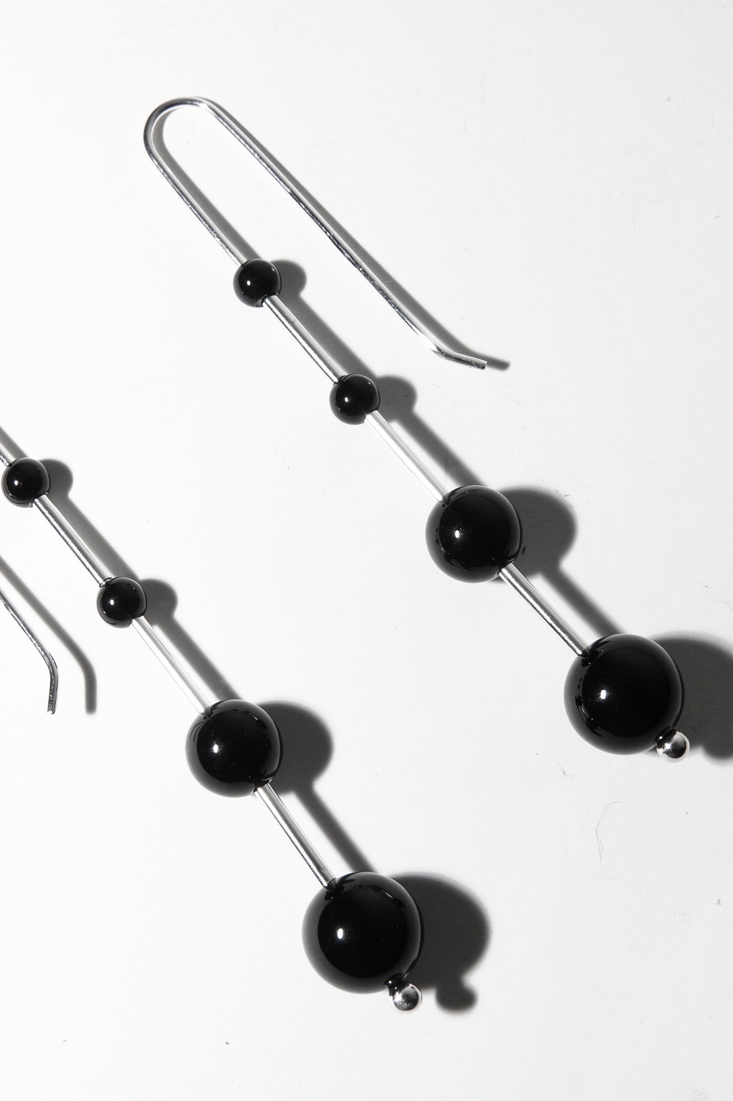 Maslo Large Idole Earrings in Black Onyx