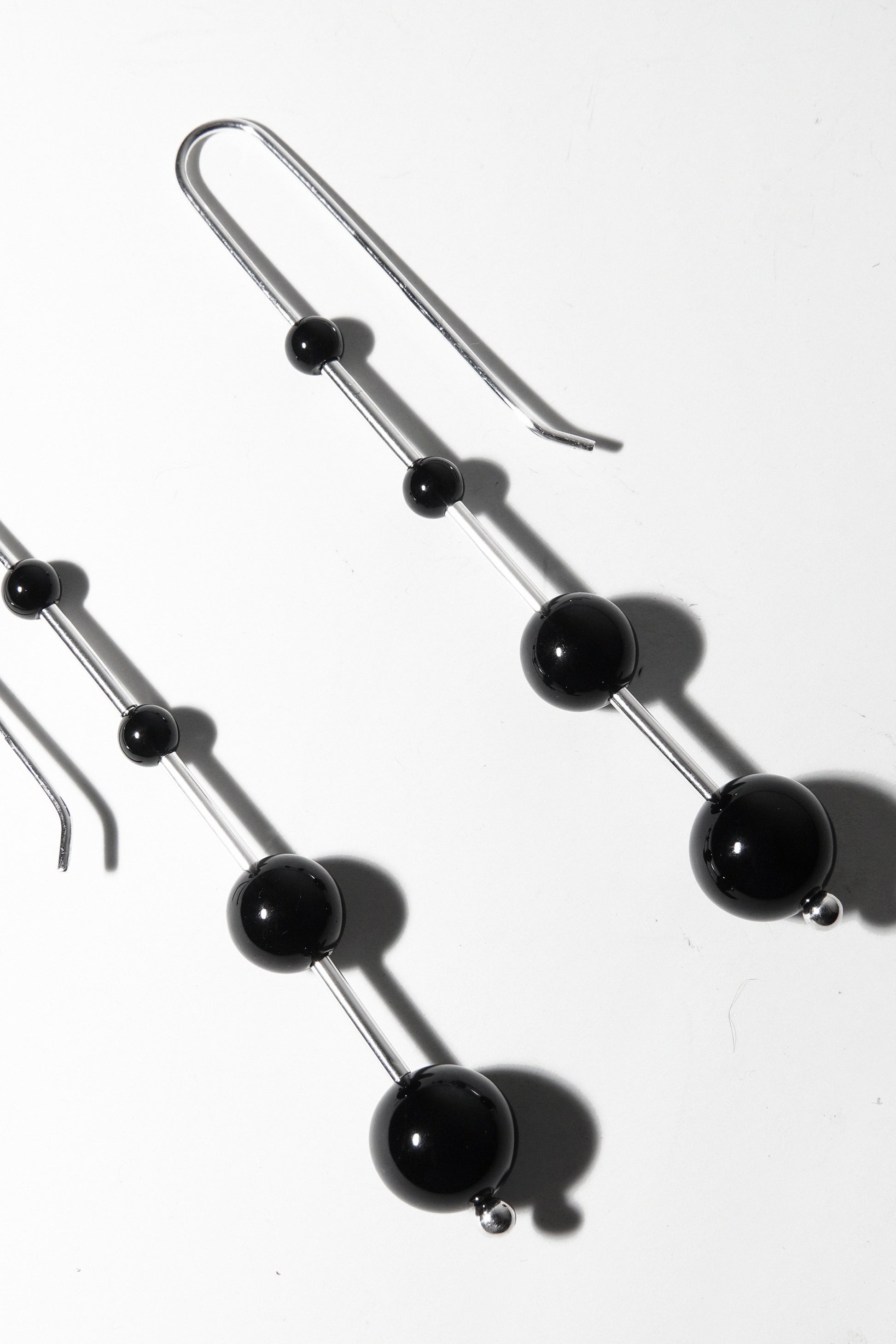 Maslo Large Idole Earrings in Black Onyx