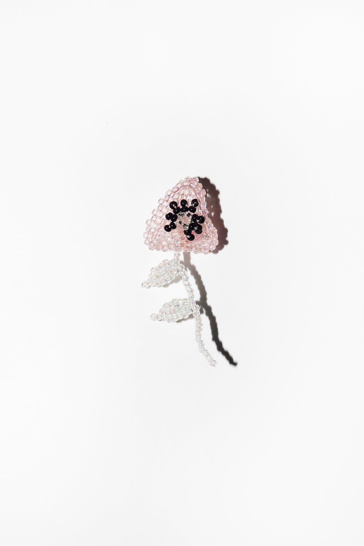 Pura Utz Pink Poppy Ear Stick Silver