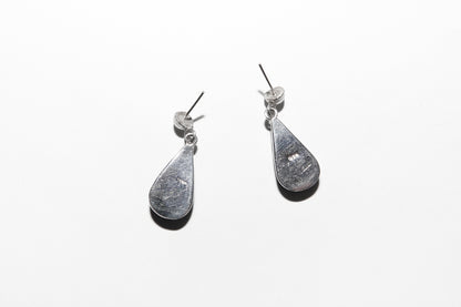 Vintage Sterling Silver & Black Onyx Teardrop Earrings